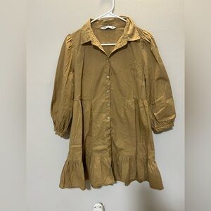 Zara Brown Button-Up Dress 0228 B2